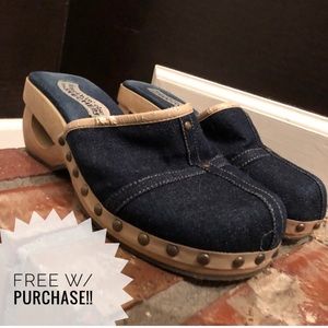 FREE w/ Purchase! Cute Skechers Denim Wooden Clogs